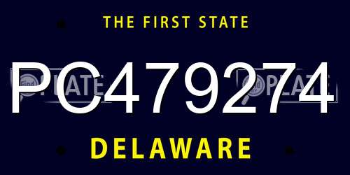 PC479274 Delaware License Plate