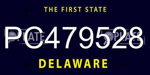 PC479528 Delaware License Plate