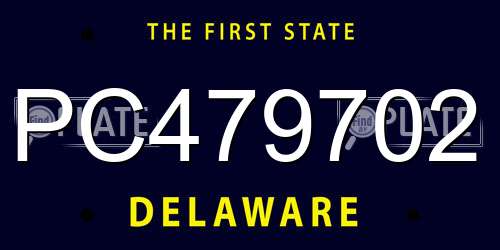 PC479702 Delaware License Plate