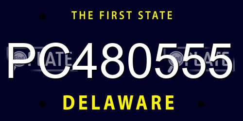 PC480555 Delaware License Plate