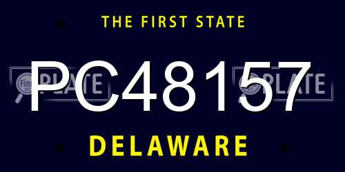 PC48157 Delaware License Plate