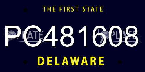 PC481608 Delaware License Plate