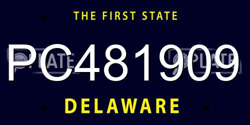 PC481909 Delaware License Plate