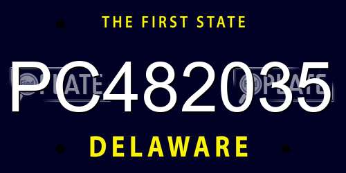 PC482035 Delaware License Plate