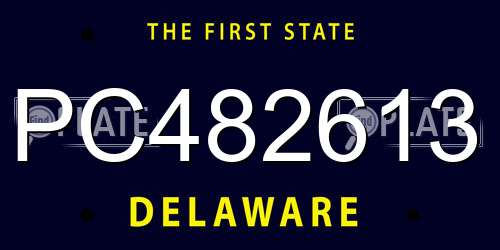 PC482613 Delaware License Plate