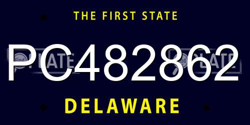 PC482862 Delaware License Plate