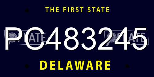 PC483245 Delaware License Plate