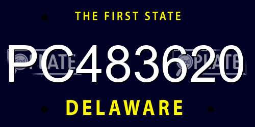 PC483620 Delaware License Plate