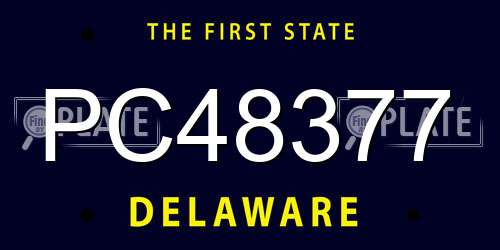 PC48377 Delaware License Plate