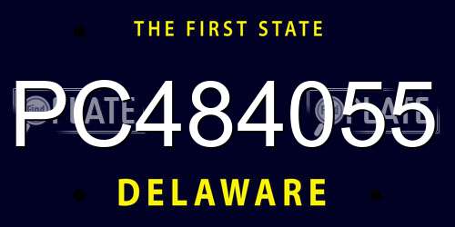 PC484055 Delaware License Plate