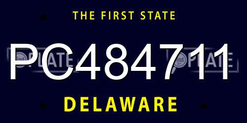 PC484711 Delaware License Plate