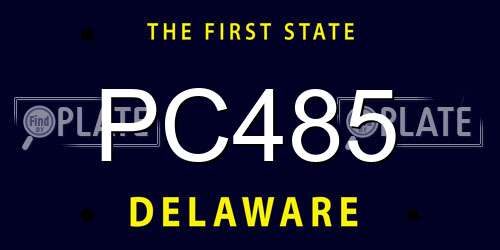 PC485 Delaware License Plate