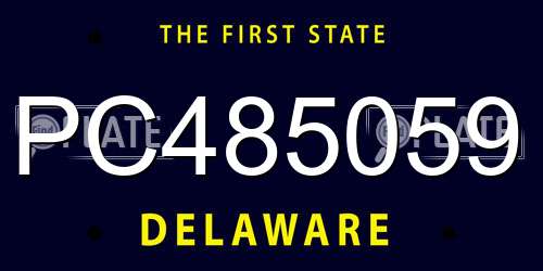 PC485059 Delaware License Plate