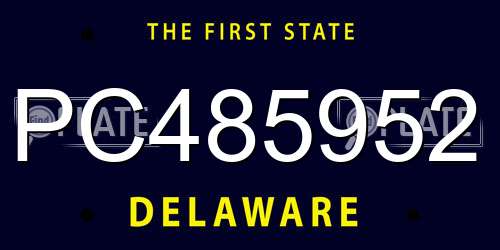 PC485952 Delaware License Plate
