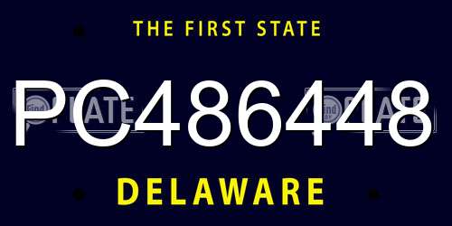 PC486448 Delaware License Plate