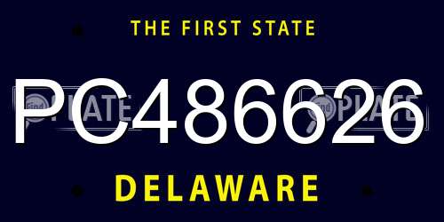 PC486626 Delaware License Plate