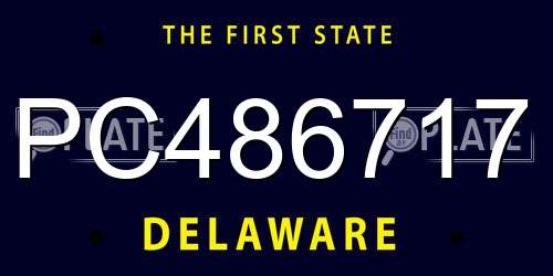 PC486717 Delaware License Plate