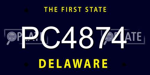 PC4874 Delaware License Plate