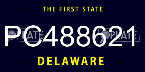 PC488621 Delaware License Plate
