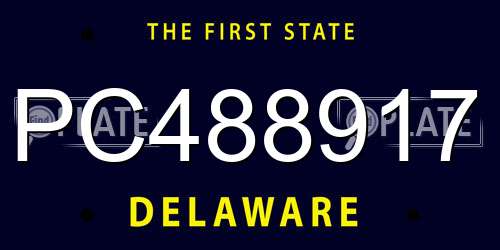 PC488917 Delaware License Plate