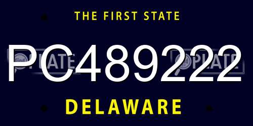 PC489222 Delaware License Plate