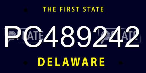 PC489242 Delaware License Plate