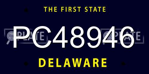 PC48946 Delaware License Plate