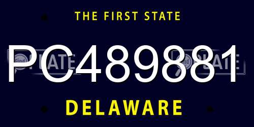 PC489881 Delaware License Plate
