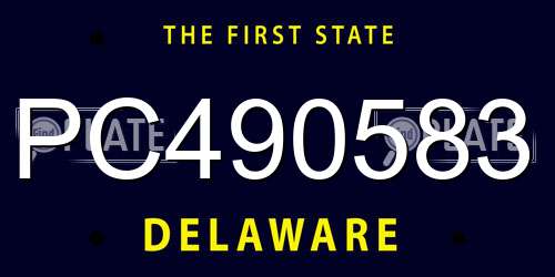PC490583 Delaware License Plate