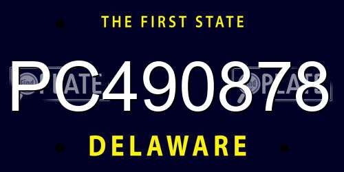 PC490878 Delaware License Plate