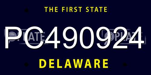 PC490924 Delaware License Plate