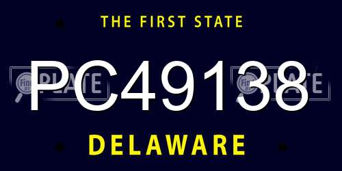 PC49138 Delaware License Plate