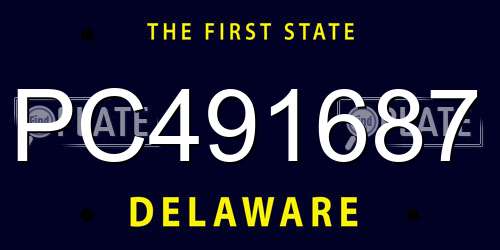 PC491687 Delaware License Plate