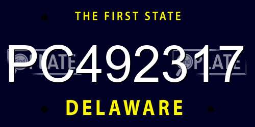 PC492317 Delaware License Plate
