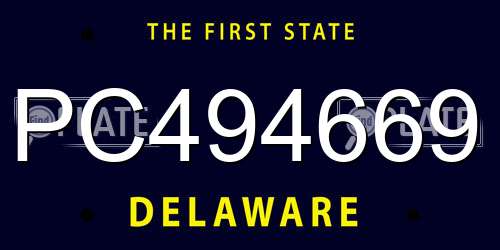 PC494669 Delaware License Plate