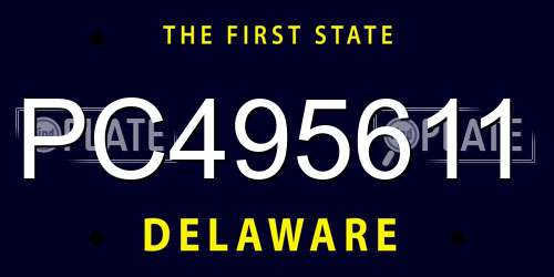 PC495611 Delaware License Plate