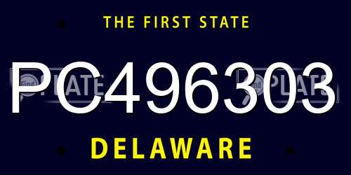 PC496303 Delaware License Plate