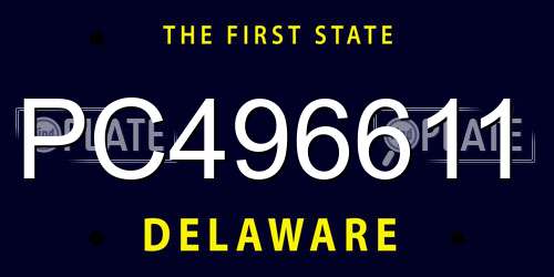 PC496611 Delaware License Plate