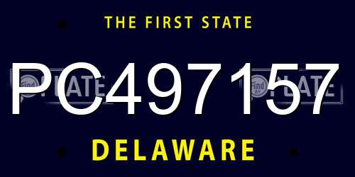 PC497157 Delaware License Plate