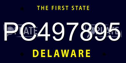PC497895 Delaware License Plate