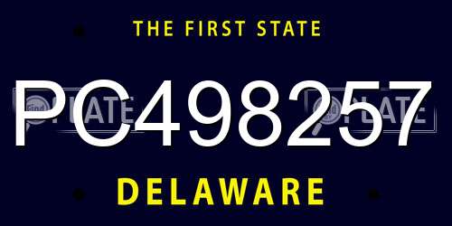 PC498257 Delaware License Plate