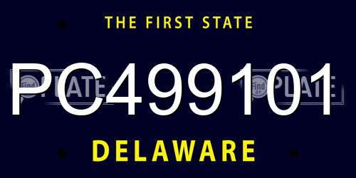 PC499101 Delaware License Plate