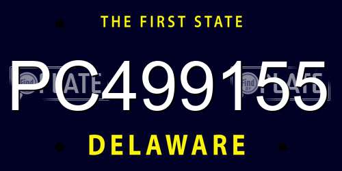 PC499155 Delaware License Plate