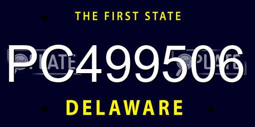 PC499506 Delaware License Plate