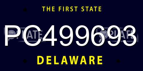PC499693 Delaware License Plate