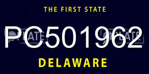 PC501962 Delaware License Plate