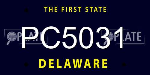 PC5031 Delaware License Plate