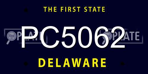 PC5062 Delaware License Plate