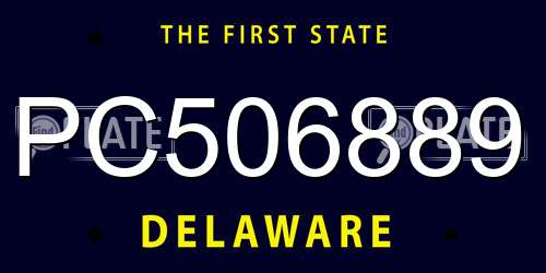 PC506889 Delaware License Plate