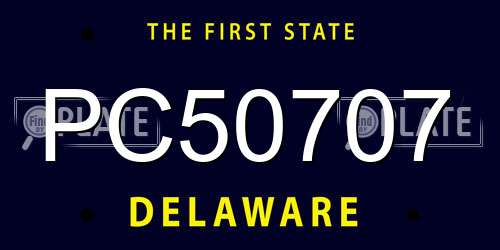 PC50707 Delaware License Plate